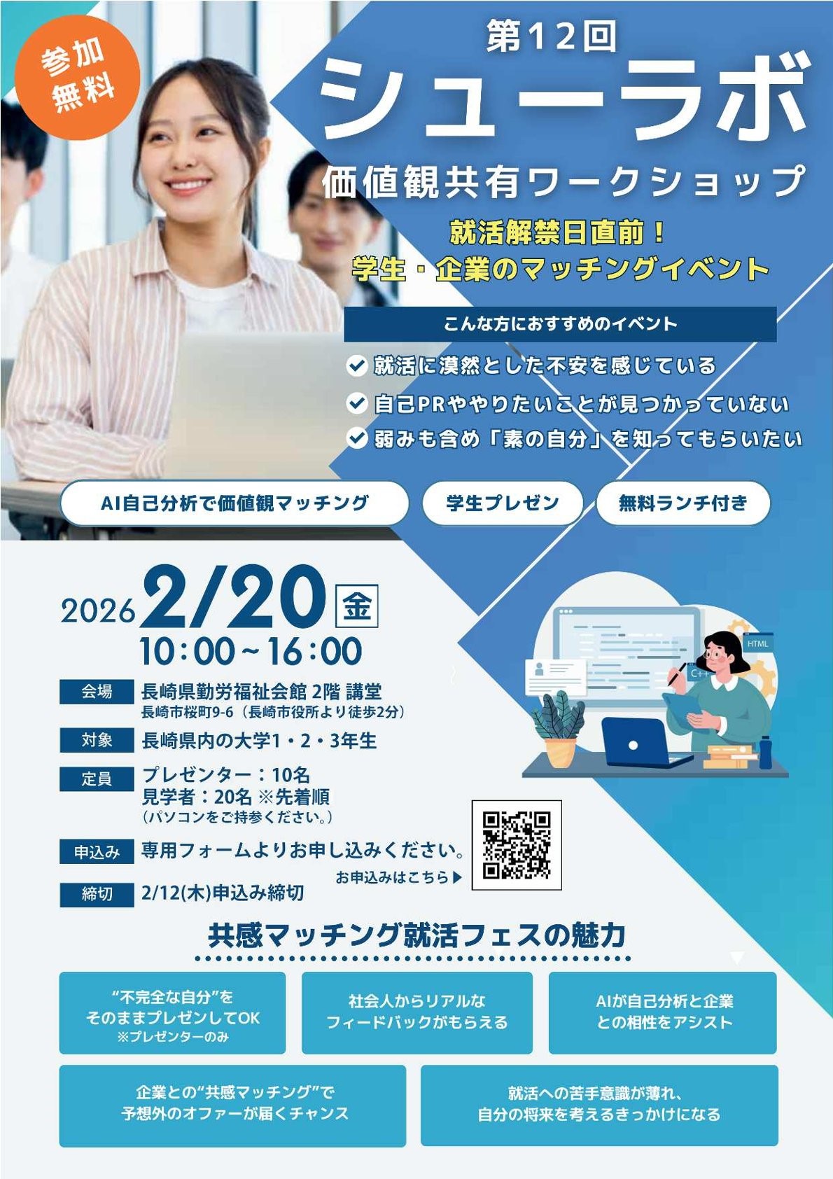 【ﾌﾟﾚｾﾞﾝﾀｰ／見学者募集】第12回ｼｭｰﾗﾎﾞ「価値観共有ﾜｰｸｼｮｯﾌﾟ」